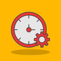 Time Management Filled Shadow Icon vector