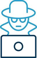 Fraud Line Blue Two Color Icon vector
