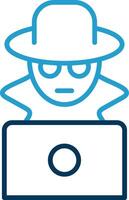 Fraud Line Blue Two Color Icon vector