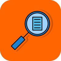 auditoría lleno naranja antecedentes icono vector