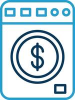 Money Laundering Line Blue Two Color Icon vector