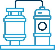 Processing Plant Line Blue Two Color Icon vector