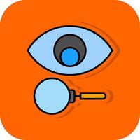 Vision Filled Orange background Icon vector