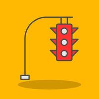 Traffic Lights Filled Shadow Icon vector