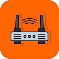 Wifi Router Filled Orange background Icon vector
