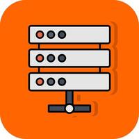 Server Filled Orange background Icon vector