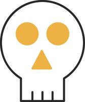 Skull Skined Filled Icon vector