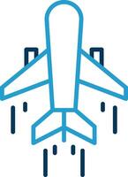 Air Transportation Line Blue Two Color Icon vector