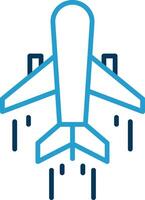 Air Transportation Line Blue Two Color Icon vector