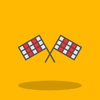 Pit Flag Filled Shadow Icon vector