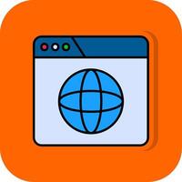 Website Filled Orange background Icon vector