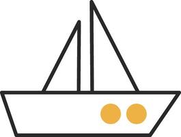 Boat Skined Filled Icon vector