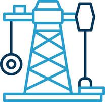 Oil Mining Line Blue Two Color Icon vector