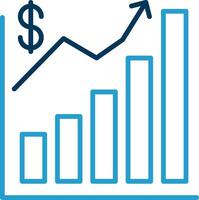 Stocks Line Blue Two Color Icon vector