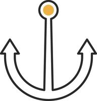 Anchor Skined Filled Icon vector