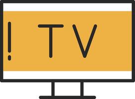 Tv Skined Filled Icon vector