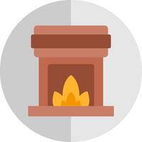 Fireplace Flat Scale Icon vector