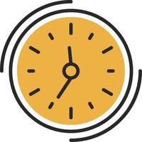 Clock Skined Filled Icon vector