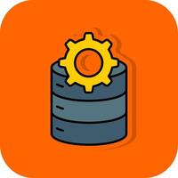 Database Management Filled Orange background Icon vector