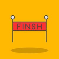 Finish Line Filled Shadow Icon vector