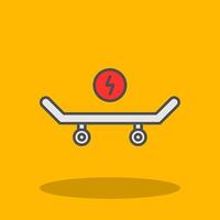 Skateboard Filled Shadow Icon vector
