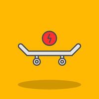 Skateboard Filled Shadow Icon vector