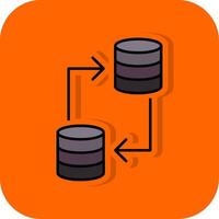 Data Transfer Filled Orange background Icon vector