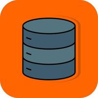 Database Filled Orange background Icon vector