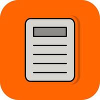 File Filled Orange background Icon vector