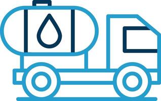 Tank Truck Line Blue Two Color Icon vector