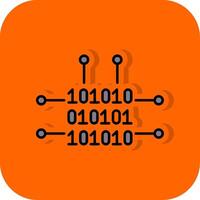 Binary Code Filled Orange background Icon vector