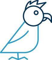 Parrot Line Blue Two Color Icon vector