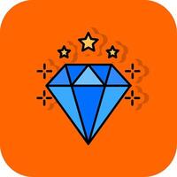 Diamond Filled Orange background Icon vector