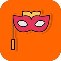 Eye mask Filled Orange background Icon vector