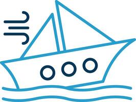 Shipwreck Line Blue Two Color Icon vector