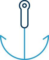 Grappling Hook Line Blue Two Color Icon vector