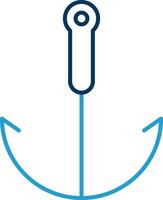 Grappling Hook Line Blue Two Color Icon vector