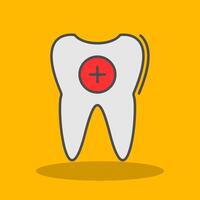 Tooth Filled Shadow Icon vector