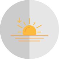 puesta de sol plano escala icono vector