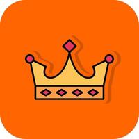 King Filled Orange background Icon vector