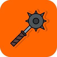 Mace Filled Orange background Icon vector