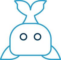 Whale Line Blue Two Color Icon vector