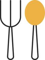 Fork Spoon Skined Filled Icon vector