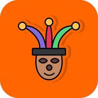 Jester Filled Orange background Icon vector