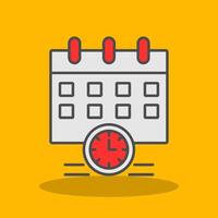 Schedule Filled Shadow Icon vector