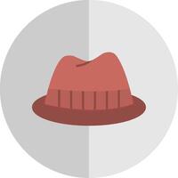 fedora sombrero plano escala icono vector