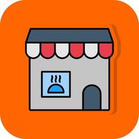 Grocery Store Filled Orange background Icon vector