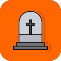 Grave Filled Orange background Icon vector