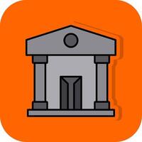 Museum Filled Orange background Icon vector