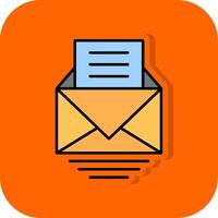 Letter Filled Orange background Icon vector